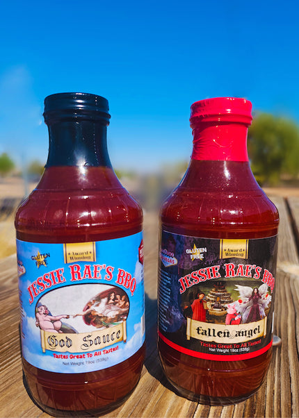 God Sauce and Fallen Angel BBQ Sauce Case of 2